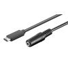 POWERTECH καλώδιο USB-C σε 3.5mm CAB-UC059 αρσενικό σε θηλυκό, 1m, μαύρο | Καλώδια - Αντάπτορες | elabstore.gr