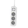 PHILIPS πολύπριζο CHP2134W-10, 3x schuko 16A, 1.5m, λευκό | Τροφοδοσία Ρεύματος | elabstore.gr