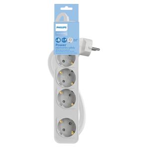 PHILIPS πολύπριζο CHP2144W-10, 4x schuko 16A, 1.5m, λευκό | Τροφοδοσία Ρεύματος | elabstore.gr