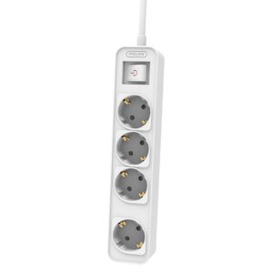 PHILIPS πολύπριζο CHP2144W-10, 4x schuko 16A, 1.5m, λευκό | Τροφοδοσία Ρεύματος | elabstore.gr