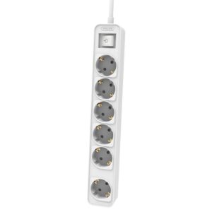PHILIPS πολύπριζο CHP2164W-10, 6x schuko 16A, 1.5m, λευκό | Τροφοδοσία Ρεύματος | elabstore.gr