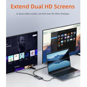 CABLETIME docking station CT-CM2H4K-AG, USB/USB-C/2x HDMI, 4K 100W, γκρι | Συνοδευτικά PC | elabstore.gr