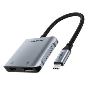 CABLETIME docking station CT-CMDH8K-AG, USB/USB-C/HDMI/DP, 8K 100W, γκρι | Συνοδευτικά PC | elabstore.gr