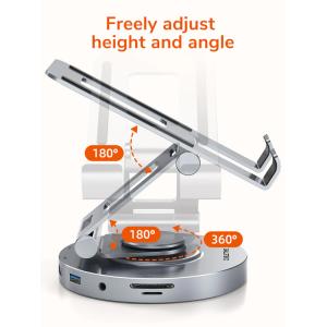 CABLETIME docking station CT-HUBC8-AG με βάση tablet, 8 θυρών, γκρι | eLabstore.gr