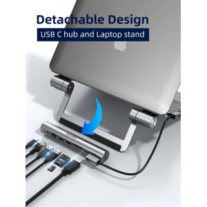 CABLETIME docking station CT-HUBS7-AG με βάση laptop, 8 θυρών, γκρι | Συνοδευτικά PC | elabstore.gr
