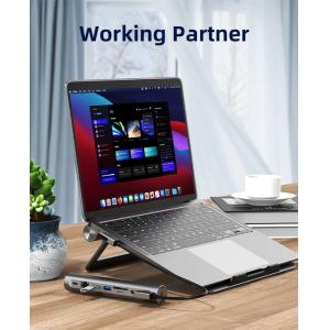 CABLETIME docking station CT-HUBS7-AG με βάση laptop, 8 θυρών, γκρι | Συνοδευτικά PC | elabstore.gr