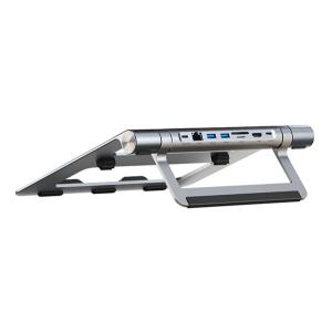 CABLETIME docking station CT-HUBS7-AG με βάση laptop, 8 θυρών, γκρι | Συνοδευτικά PC | elabstore.gr