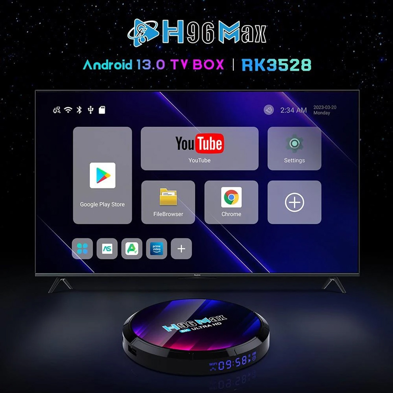 H96 TV Box Max RK3528, 8K, 2/16GB, WiFi, Bluetooth, Android 13 | eLabstore.gr H96 TV Box Max RK3528, 8K, 2/16GB, WiFi, Bluetooth, Android 13 | Εικόνα & Ήχος | elabstore.gr