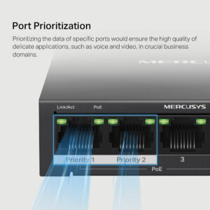 MERCUSYS Desktop Switch MS105GP, 5x 10/100/1000 Mbps, PoE+, Ver. 1.0 | eLabstore.gr