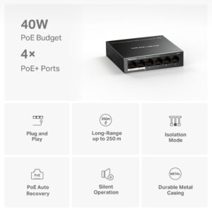 MERCUSYS Desktop Switch MS106LP, 6x 10/100 Mbps, PoE+, Ver. 1.0 | Δικτυακά | elabstore.gr