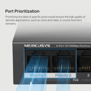 MERCUSYS Desktop Switch MS106LP, 6x 10/100 Mbps, PoE+, Ver. 1.0 | eLabstore.gr