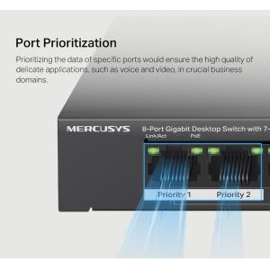 MERCUSYS Desktop Switch MS108GP, 8x 10/100/1000 Mbps, PoE+, Ver. 1.0 | eLabstore.gr MERCUSYS Desktop Switch MS108GP, 8x 10/100/1000 Mbps, PoE+, Ver. 1.0 | eLabstore.gr