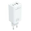 POWERTECH φορτιστής τοίχου PT-1094, USB & 2x USB-C, 65W, GaN, λευκός | Αξεσουάρ κινητών | elabstore.gr