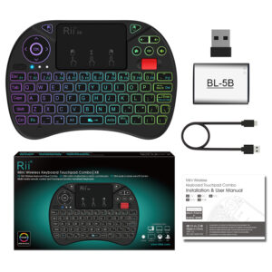 RIITEK ασύρματο πληκτρολόγιο Mini X8 με touchpad, RGB backlit, 2.4GHz | eLabstore.gr