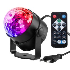 LED φωτορυθμικό φωτιστικό ZS48 με χειριστήριο, RGB, 3W, μαύρο | Φωτισμός | elabstore.gr