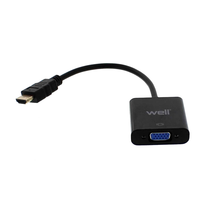 Adaptor HDMI Male σε VGA Female Well ADAPT-HDMIM/VGAF-0.2BK-WL | eLabstore.gr Adaptor HDMI Male σε VGA Female Well ADAPT-HDMIM/VGAF-0.2BK-WL | Αξεσουάρ | elabstore.gr