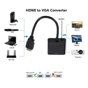 Adaptor HDMI Male σε VGA Female w/Audio HV16889 | Αξεσουάρ | elabstore.gr
