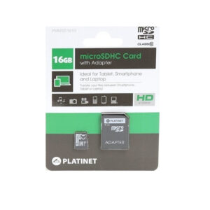 PLATINET microSDHC Secure digital + adapter SD 16GB CLASS 10  PMMSD1610 | Περιφερειακά | elabstore.gr