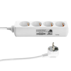 Πολύπριζα 4θ 16A 1M,3g1 λευκό LS-4W LIME | Ηλεκτρολογικά | elabstore.gr