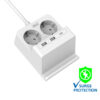 Πολύπριζο Well 2x Schuko και 2x USB A & 1x USB Type-C Wireless Charger 2m/3g1.5 με προστασία EXTS-2S | Ηλεκτρολογικά | elabstore.gr