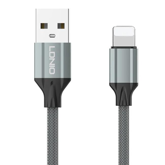 LDNIO καλώδιο Lightning σε USB LS442, 2.4A, 2m, γκρι | eLabstore.gr LDNIO καλώδιο Lightning σε USB LS442, 2.4A, 2m, γκρι | Καλώδια - Αντάπτορες | elabstore.gr