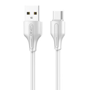 LDNIO καλώδιο USB-C σε USB LS540, 2.4A, 20cm, λευκό | Καλώδια - Αντάπτορες | elabstore.gr
