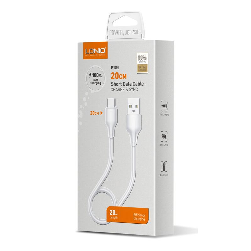 LDNIO καλώδιο Lightning σε USB LS540, 2.4A, 20cm, λευκό | eLabstore.gr LDNIO καλώδιο Lightning σε USB LS540, 2.4A, 20cm, λευκό | Καλώδια - Αντάπτορες | elabstore.gr