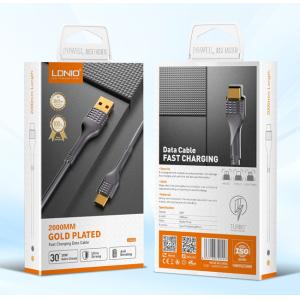 LDNIO καλώδιο Ligntining σε USB LS652, 30W, 2m, γκρι | eLabstore.gr LDNIO καλώδιο Ligntining σε USB LS652, 30W, 2m, γκρι | Καλώδια - Αντάπτορες | elabstore.gr