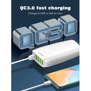 LDNIO σταθμός φόρτισης A6573C, USB-C/5x USB, 65W, PD/QC, λευκός | Αξεσουάρ κινητών | elabstore.gr