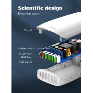 LDNIO σταθμός φόρτισης A6573C, USB-C/5x USB, 65W, PD/QC, λευκός | eLabstore.gr