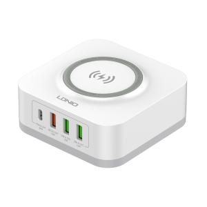 LDNIO σταθμός φόρτισης AW004, USB-C/3x USB/wireless, 32W, PD/QC, λευκός | Αξεσουάρ κινητών | elabstore.gr