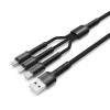 LDNIO καλώδιο USB σε USB-C/Lightning/Micro USB LC93, 3.4A, 1.2m, γκρι | Καλώδια - Αντάπτορες | elabstore.gr