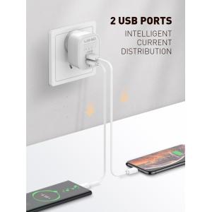 LDNIO φορτιστής τοίχου A201 με καλώδιο USB-C, 2x USB, 12W, λευκός | Αξεσουάρ κινητών | elabstore.gr