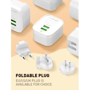 LDNIO φορτιστής τοίχου A201 με καλώδιο USB-C, 2x USB, 12W, λευκός | Αξεσουάρ κινητών | elabstore.gr
