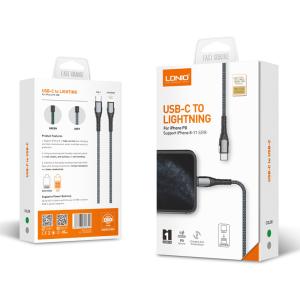 LDNIO καλώδιο Lightning σε USB-C LC111, 30W PD, 1m, γκρι | eLabstore.gr
