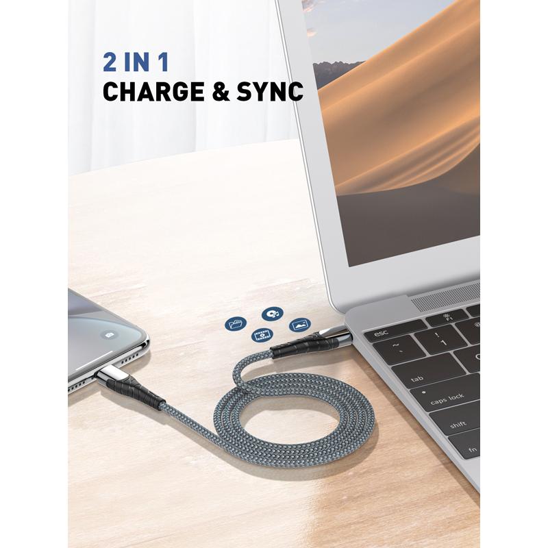 LDNIO καλώδιο Lightning σε USB-C LC112, 30W PD, 2m, γκρι | eLabstore.gr LDNIO καλώδιο Lightning σε USB-C LC112, 30W PD, 2m, γκρι | Καλώδια - Αντάπτορες | elabstore.gr