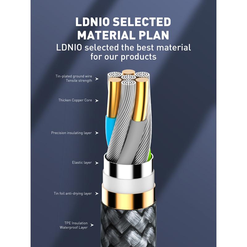LDNIO καλώδιο Lightning σε USB-C LC112, 30W PD, 2m, γκρι | eLabstore.gr LDNIO καλώδιο Lightning σε USB-C LC112, 30W PD, 2m, γκρι | Καλώδια - Αντάπτορες | elabstore.gr