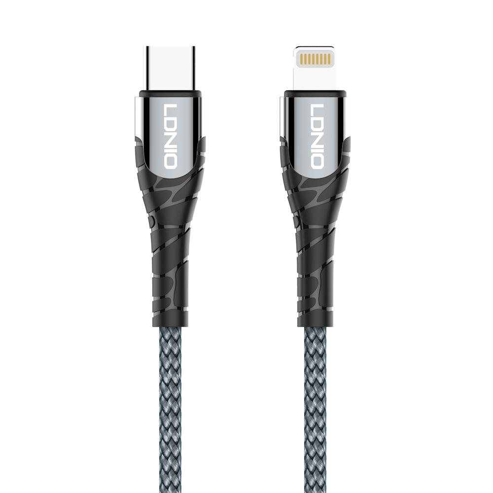 LDNIO καλώδιο Lightning σε USB-C LC112, 30W PD, 2m, γκρι | eLabstore.gr LDNIO καλώδιο Lightning σε USB-C LC112, 30W PD, 2m, γκρι | Καλώδια - Αντάπτορες | elabstore.gr