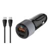 LDNIO φορτιστής αυτοκινήτου C510Q με καλώδιο, USB & USB-C, 38W, μαύρος | Αξεσουάρ κινητών | elabstore.gr