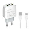 LDNIO φορτιστής τοίχου A3312 με καλώδιο USB-C, 3x USB, 17W, λευκός | Αξεσουάρ κινητών | elabstore.gr