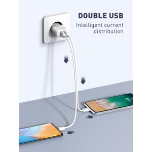 LDNIO φορτιστής τοίχου A2218 με καλώδιο USB-C, 2x USB, 12W, λευκός | Αξεσουάρ κινητών | elabstore.gr