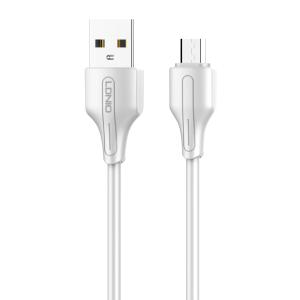 LDNIO καλώδιο Micro USB σε USB LS540, 2.4A, 20cm, λευκό | Καλώδια - Αντάπτορες | elabstore.gr