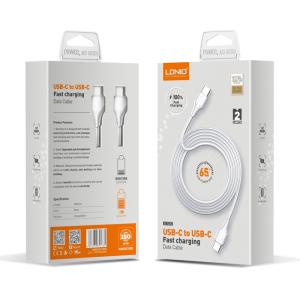 LDNIO καλώδιο USB-C σε USB-C LC122C, 65W PD, 2m, λευκό | eLabstore.gr