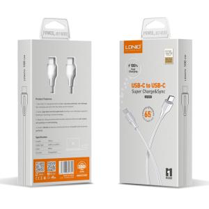 LDNIO καλώδιο USB-C σε USB-C LC121C, 65W PD, 1m, λευκό | eLabstore.gr LDNIO καλώδιο USB-C σε USB-C LC121C, 65W PD, 1m, λευκό | eLabstore.gr