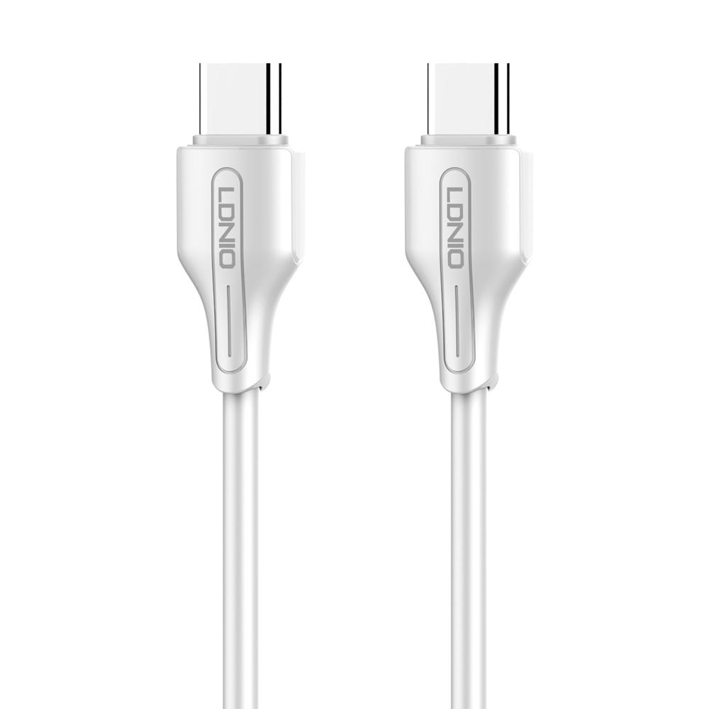 LDNIO καλώδιο USB-C σε USB-C LC121C, 65W PD, 1m, λευκό | eLabstore.gr LDNIO καλώδιο USB-C σε USB-C LC121C, 65W PD, 1m, λευκό | Καλώδια - Αντάπτορες | elabstore.gr
