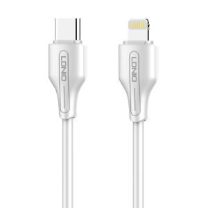 LDNIO καλώδιο Lightning σε USB-C LC121I, 30W PD, 1m, λευκό | Καλώδια - Αντάπτορες | elabstore.gr
