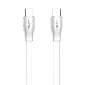 LDNIO καλώδιο USB-C σε USB-C LC132C, 65W PD, 2m, λευκό | Καλώδια - Αντάπτορες | elabstore.gr