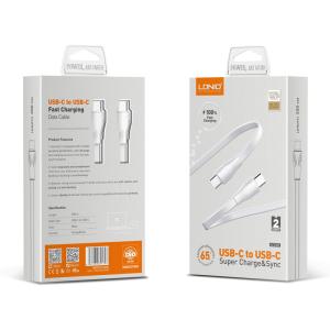 LDNIO καλώδιο USB-C σε USB-C LC132C, 65W PD, 2m, λευκό | eLabstore.gr