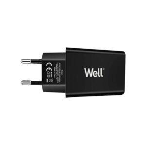 Universal USB 5VDC/2A Travel Wall Charger Μαύρο Well PSUP-USB-W12002BK-WL | Περιφερειακά | elabstore.gr