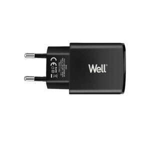 Universal 2xUSB FastTravel Wall Charger 5VDC/2.4A (12W) Μαύρο Well PSUP-USB-W22402BK-WL | Περιφερειακά | elabstore.gr